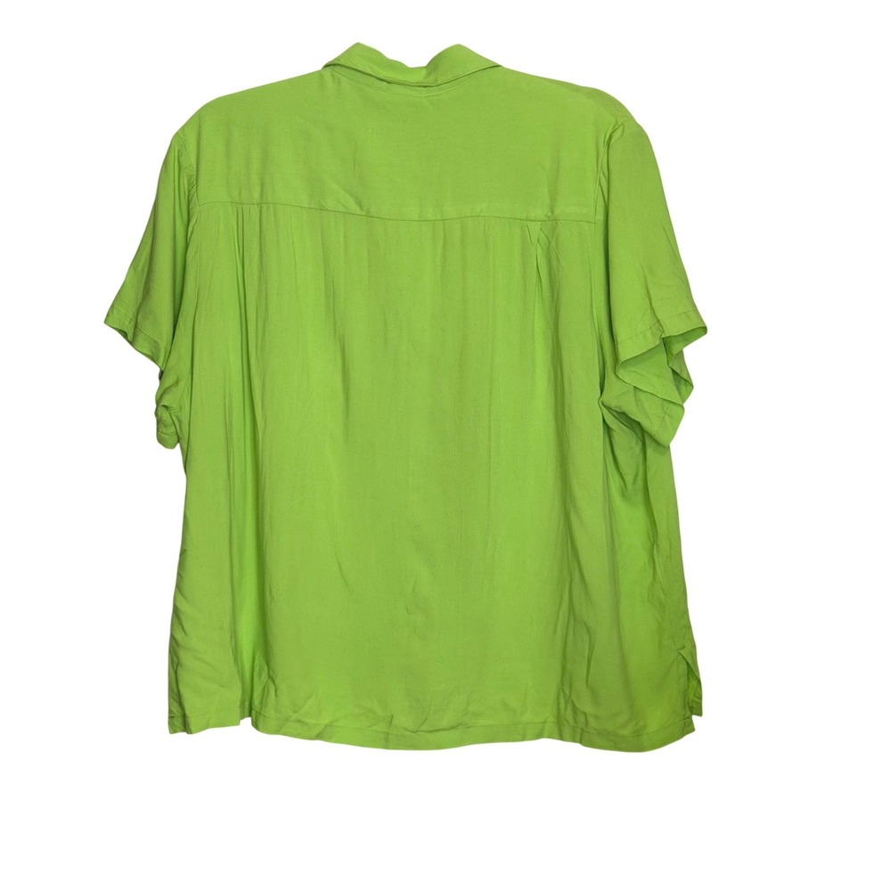 Jams World Vintage Mens Button Up Short Sleeve Lime Green XXL - Picture 2 of 3